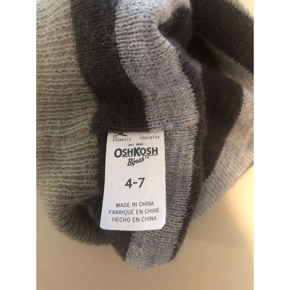 Oshkosh B’gosh Black-Orange-Gray-Brown Stripes Kids Size‎ 4-7 Beanie